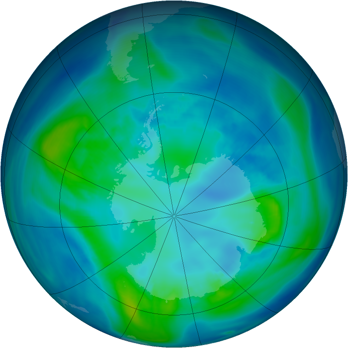 Antarctic ozone map for 20 April 2006